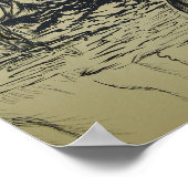 Desiderata op pen- en inkttekening, Aziatische kun Poster (Hoek)