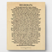 Desiderata op Rustic Wood Plank Fotoplaat (Voorkant)