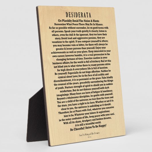 Desiderata op Rustic Wood Plank Fotoplaat (Zijkant)