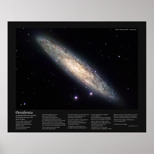 Desiderata op Spiral Galaxy NGC 253 Poster (Voorkant)