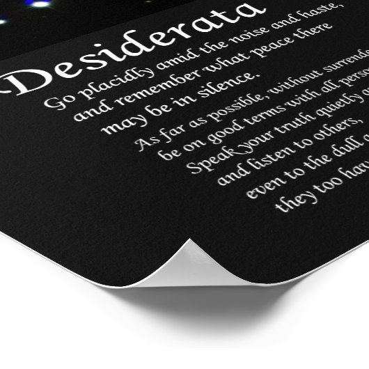 Desiderata op Spiral Galaxy NGC 253 Poster (Hoek)