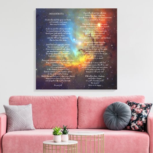 Desiderata op Tulip Galaxy Canvas Afdruk (Insitu (Woonkamer))