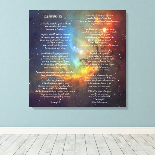 Desiderata op Tulip Galaxy Canvas Afdruk (Insitu (Houten vloer))
