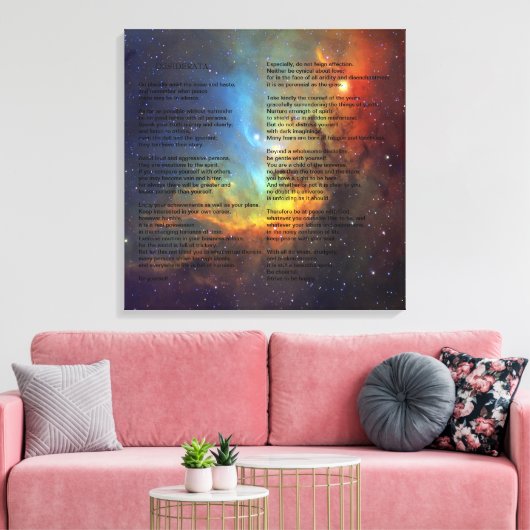 Desiderata op Tulip Galaxy Canvas Afdruk (Insitu (Woonkamer))