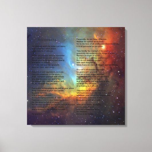 Desiderata op Tulip Galaxy Canvas Afdruk (Voorkant)