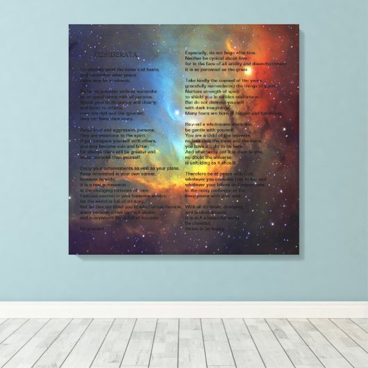 Desiderata op Tulip Galaxy Canvas Afdruk (Insitu (Houten vloer))