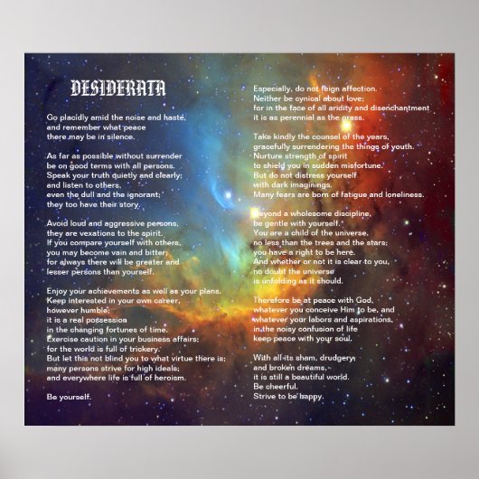 Desiderata op Tulip Galaxy Poster (Voorkant)