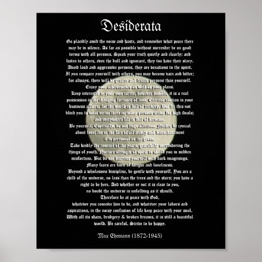 Desiderata op volle maan poster (Voorkant)