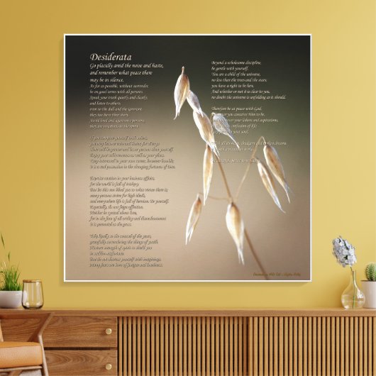 Desiderata op Wilde Haver - GROOT Canvas Afdruk (Insitu (Woonkamer))