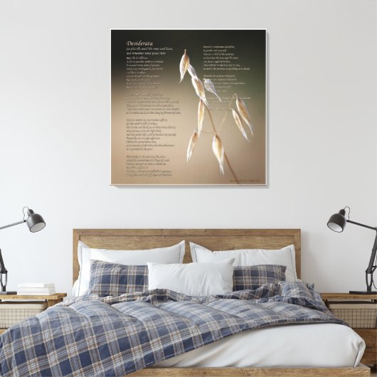 Desiderata op Wilde Haver - GROOT Canvas Afdruk (Insitu (Slaapkamer))
