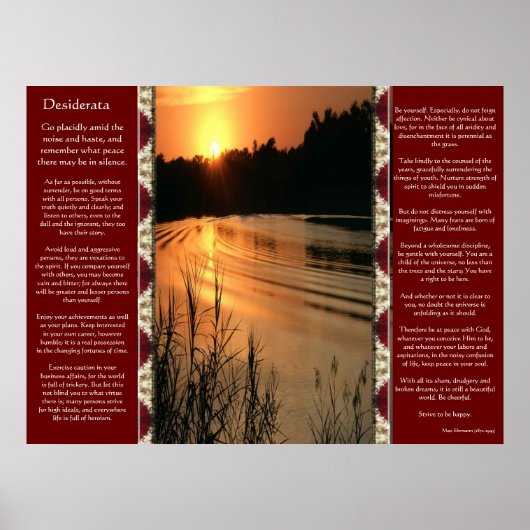 Desiderata Oranje SunSet Posters (Voorkant)