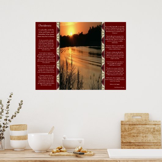Desiderata Oranje SunSet Posters (Keuken)