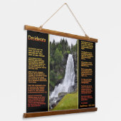 DESIDERATA Oranje watervalstroom in het bos Hangend Wandkleed (Gebogen)