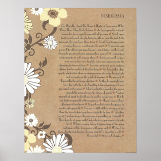 DESIDERATA Organic Careful Daisies Poster