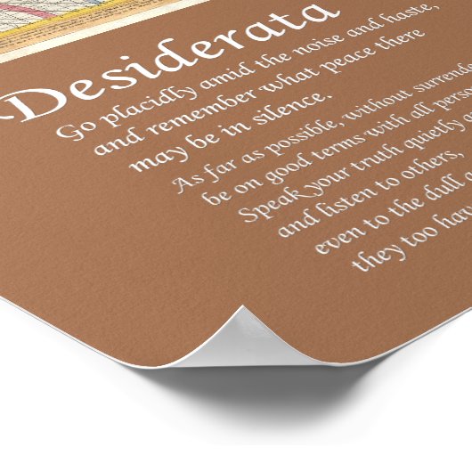 Desiderata - Oude Wereldkaart, 1794 Poster (Hoek)