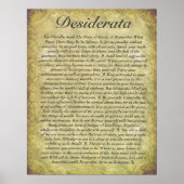 DESIDERATA OVER Antiek papier Poster (Voorkant)
