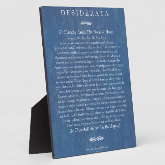 Desiderata over Denim Fotoplaat (Zijkant)