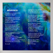 Desiderata over Orion Nebula Poster (Voorkant)