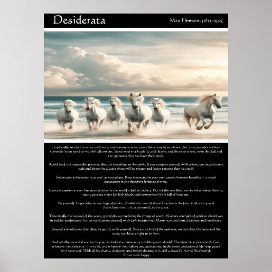 Desiderata: Paarden van de Sunset Shore Poster (Voorkant)