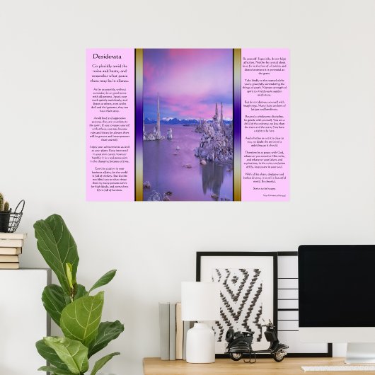 Desiderata Paarse Posters aan de Oceaan (Thuiskantoor)