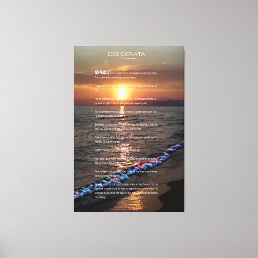 DESIDERATA Pacific Sunset Canvas Afdruk (Voorkant)