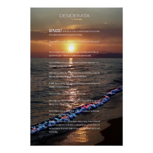 DESIDERATA Pacific Sunset Perfect Poster (Voorkant)