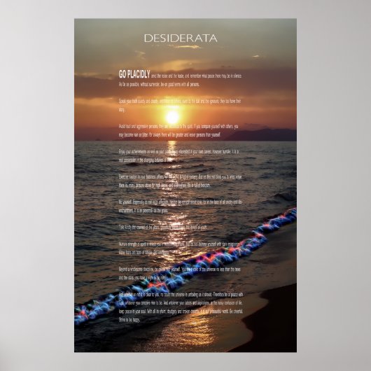 DESIDERATA Pacific Sunset Poster (Voorkant)