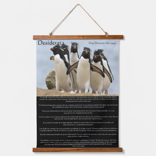 Desiderata Penguins Walking Hangend Wandkleed (Voorkant)