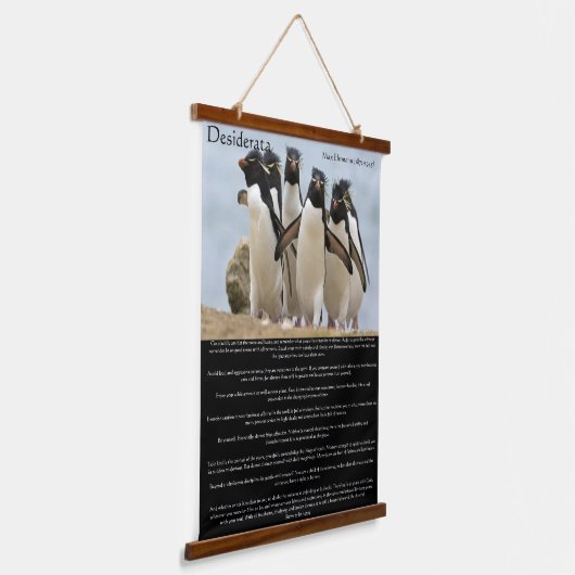 Desiderata Penguins Walking Hangend Wandkleed (Gebogen)