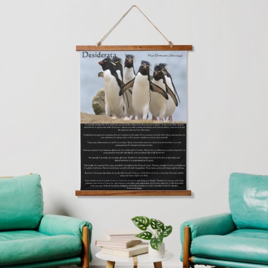 Desiderata Penguins Walking Hangend Wandkleed (Woonkamer)