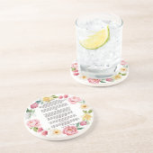 Desiderata Pioenrozen en narcissen van Max Ehrmann Zandsteen Onderzetter (Zijkant)