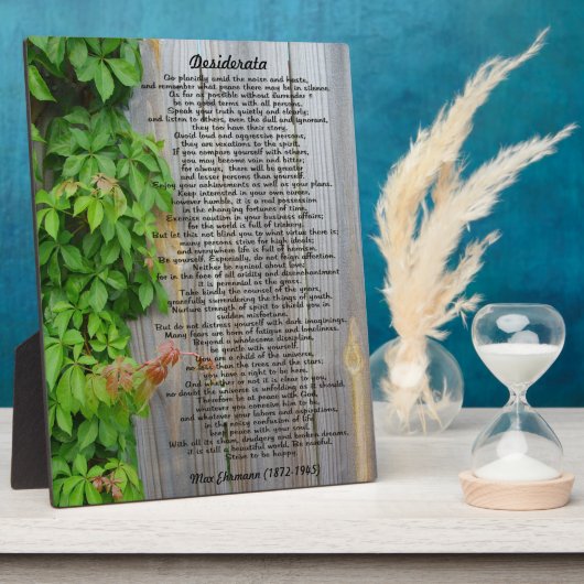 Desiderata plaque fotoplaat (Zijkant)