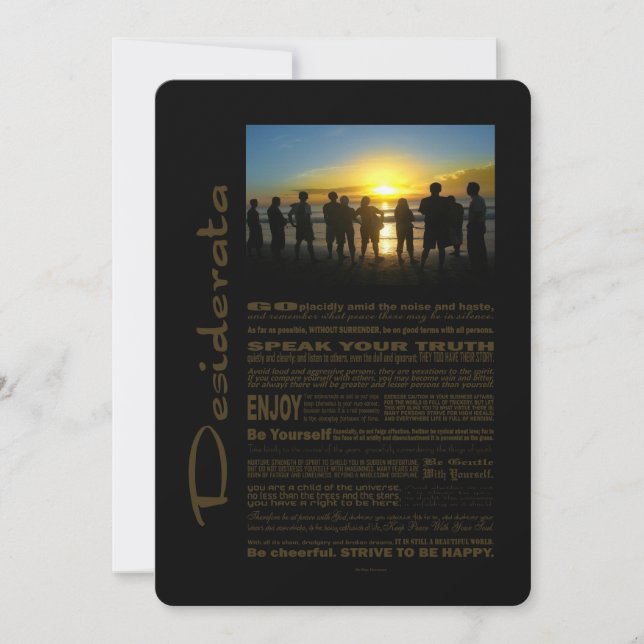 Desiderata Poem Admming the Sunset (Voorkant)