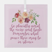 Desiderata Poem Beauful Pink Floral Kerstmis Glas Ornament (Voorkant)