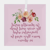 Desiderata Poem Beauful Pink Floral Kerstmis Glas Ornament (Achterkant)
