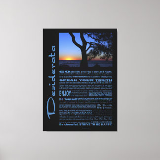 Desiderata Poem Beauful Sunset Tree #1 Canvas Afdruk