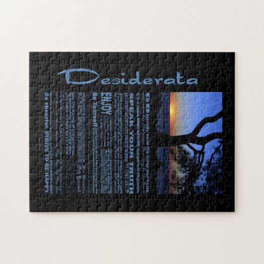 Desiderata Poem Beauful Sunset Tree #1 Legpuzzel (Horizontaal)