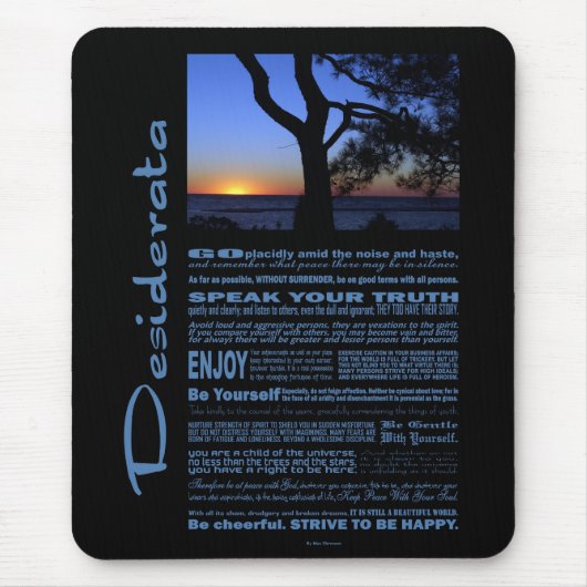 Desiderata Poem Beauful Sunset Tree #1 Muismat (Voorkant)
