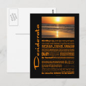 Desiderata Poem Beauful Yellow Sunset Briefkaart (Voorkant / Achterkant)