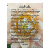 Desiderata Poem Blush Pink Dahlia Bloom Foto Afdruk (Voorkant)