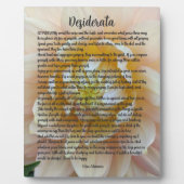 Desiderata Poem Blush Pink Dahlia Bloom Fotoplaat (Voorkant)