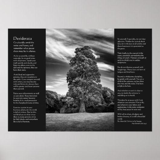 Desiderata Poem - Boom en paviljoen Poster (Voorkant)