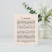 Desiderata Poem Briefkaart Mini Art (Staand voorkant)