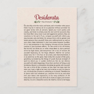 Desiderata Poem Briefkaart Mini Art