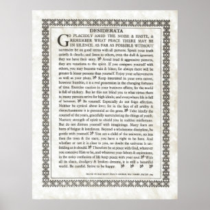 DESIDERATA Poem by Max Ehrmann Poster