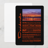 Desiderata Poem Colorful Sunset achter de pier (Voorkant / Achterkant)
