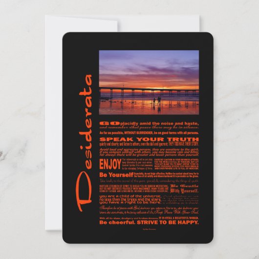 Desiderata Poem Colorful Sunset achter de pier (Voorkant)
