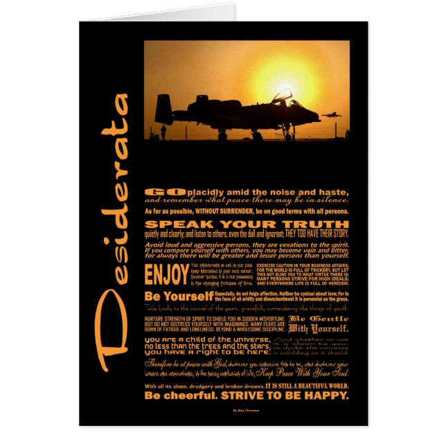 Desiderata Poem Desiderata A-10 Thunderbolt (Voorkant)