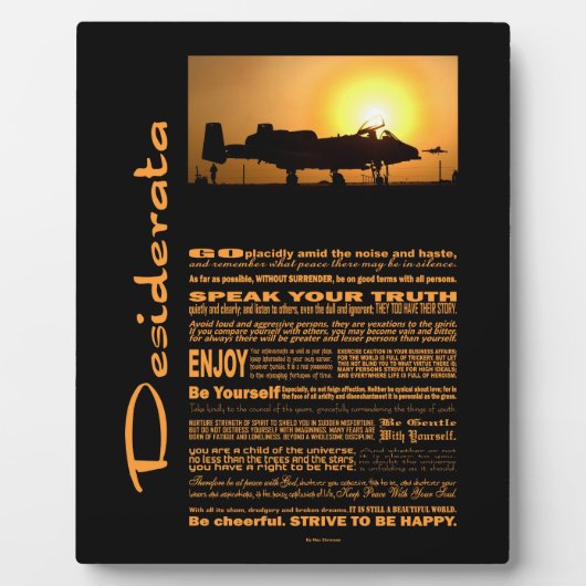 Desiderata Poem Desiderata A-10 Thunderbolt Fotoplaat (Voorkant)