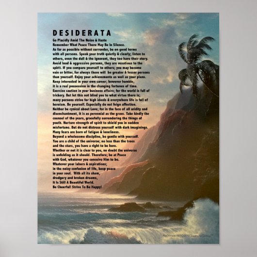 Desiderata Poem door Max Ehrmann Tropical Design Poster (Voorkant)